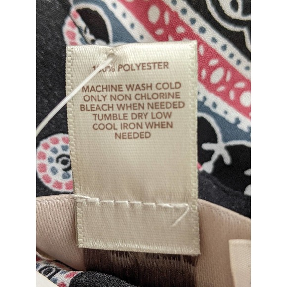S SMALL New Ann taylor LOFT blouse Tunic Top floral flower multi red blue black - Picture 9 of 9